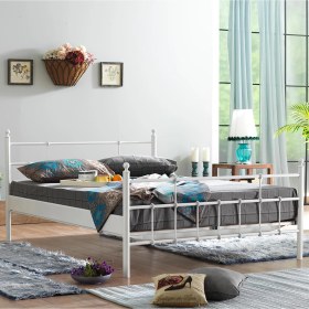 Resim Unimet Lalas Çift Kişilik Ferforje Metal Karyola-Beyaz 
