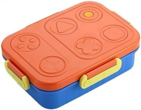 Resim Renkli Desenli Beslenme Kutusu - 880 ml 2 Bölmeli Çocuk Beslenme Kabı PP (Turuncu) 