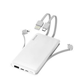 Resim Shaza 4'ü 1 Aradaa 10.000 mAH Smart Chip Beyaz Powerbank 