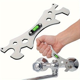 Resim 1parça Paslanmaz Çelik Duş Montaj Anahtarı, Çok Fonksiyonlu Altıgen Düzey ve Eğri Ayak ile, Pas Dirençli Ev Banyosu Tesisatçı Aracı, Ergonomik Araç Tasarımı, Dayanıklı Yapı, Banyo Montaj Aracı|Ergonomik Araç Tasarımı|Dayanıklı Yapı, Duş Araçları 