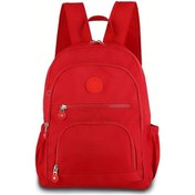 Resim Honeybeeshop Kırmızı Büyük Kapasiteli Çok Bölmeli Şık Günlük Seyahat Sırt Çantası Kırmızı 