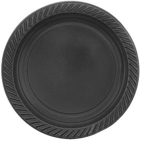 Resim Tabak Plastik 22 Cm (25 Adet) Siyah 