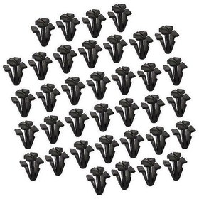 Resim 01553-03831 50 Adet Ford Maverick Nissan Patrol Skyline Elgrand Navara Pathfinder Serena Siyah Naylon İçin Uygun Ön Izgara Klipsi 