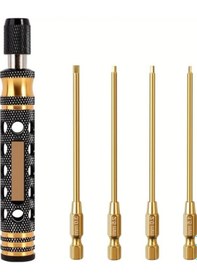 Resim Xuweiwei 4 İn 1 Rc Alet Seti Varyant Altıgen Vida Ve Somun Sürücü 1.5mm 2.0mm 2.5mm 3.0mm Model Araba Tamir Metal 