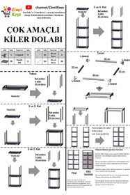 Resim CimriKese 8 Plastik Raflı Gıda Erzak Kiler Dolabı Çok Amaçlı Dolap Bej 