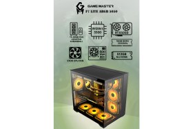 Resim GM Game Master F7 Lite Argb RTX5050 Ryzen 5 5500 Cpu 16GB Ddr4 Ram 512GB M.2 SSD RTX5050 7x Argb Fanlı Gaming Pc 