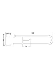 Resim Tutunma Barı, Klozet Yanı, Tuvalet Kağıtlıklı, Açılır Kapanır, Paslanmaz Çelik Diğer 