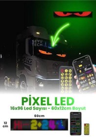 Resim EN SİGA 64 CM Led Panel Yazı Yazan Telefon Kontrollü Led Ekran Kamyon Otobüs iş Yeri Araba Cam Duvar 