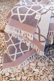 Resim Marrakech Jakarlı Peştemal Gül Kurusu, Taşıma Çantalı 