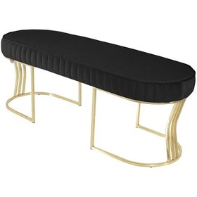 Resim Viego Gold Striped- Antrasit Kapitoneli Chester Model Puf & Bench & Koltuk & Uzun Makyaj Puff & Yatak Ucu &önü 