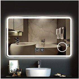 Resim DNR Mirror 75x105 Cm Buğu Yapmayan Makyaj Aynalı Dokunmatik Beyaz Ledli Dikdörtgen Banyo Aynası 