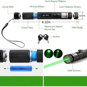 Resim VOLEMİ Volemi V-009 Pro Series Yeşil Lazer Pointer Şarjlı Pilli 1000Mw Cep Boy Lazer 