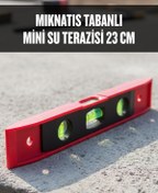 Resim ELDİPA Mıknatıs Tabanlı 3 Göstergeli 23 cm Mini Su Terazisi – Profesyonel Ölçüm Aleti Yatay,Dikey,45 Derece 