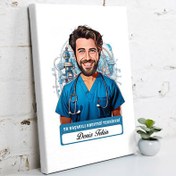 Resim Karikatürlü En İyi Erkek Anestezi Teknikeri Kanvas Tablo 