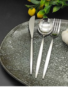 Resim Lizbon Çelik 18 Prç Çatal Kaşık Bıçak Seti Gold 