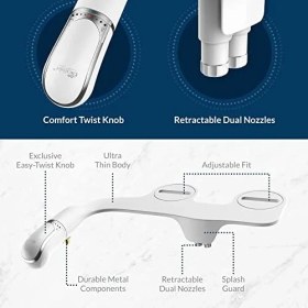 Resim Bio Bidet By Slimtwist Tatlı Su Sprey Bide Eklentisi Tuvalet, Beyaz, Elektriksiz, Kolay Kurulum 