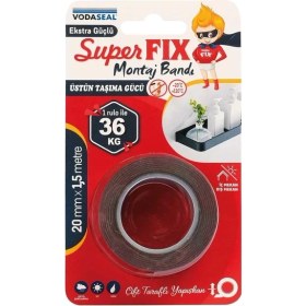 Resim Superfix Montaj Bandı, 20 Milimetre x 1,5 Metre, Gri 