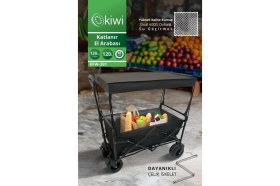 Resim Kiwi KFW-391 Katlanabilir Su Geçirmez Market Arabası Siyah 