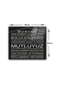 Resim Decorita Cam Ocak Arkası Koruyucu |Bu Ev-Siyah Fon | 52cm x 60cm 