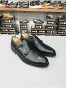 Resim YAREL Erkek Siyah Mat Çift Tokalı Klasik Hakiki Deri Oxford Ayakkabı 