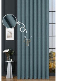 Resim Keten Fon Perde V-4031 Buz Mavisi Buz Mavisi 