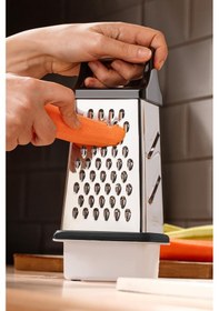 Resim Nehir Paslanmaz Çelik Kare Hazneli Rende Gümüş 