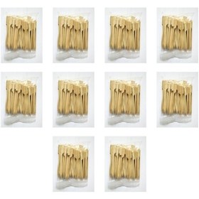 Resim Ahşap Yassı Tutamaklı Saplı Çöp Şiş 10 x 100'lü 12 CM 