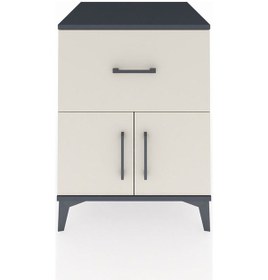 Resim Kronos Komodin Tek Raflı Tek Çekmeceli 2 Kapaklı 60x59x80 Ant... Antrasit 