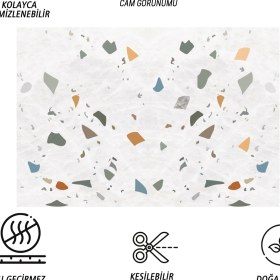 Resim Tink Kendinden Yapışkanlı Terrazzo Desenli Pvc Panel 41X62 cm (12 Adet) 3 M² 