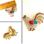 Resim Omeniv Vintage Retro Stil Kristal Kaplı Naif Broş İğne 