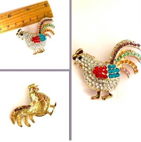 Resim Omeniv Vintage Retro Stil Kristal Kaplı Naif Broş İğne 