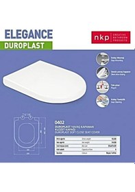Resim Nkp Elegance Duroplast Amortisörlü Yavaş Kapanan Klozet Kapağı 0402 Beyaz 