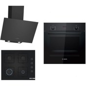 Resim Bosch Siyah 3Lü Ankastre Set 315( HBF512BB1T - POP6C6P30O - DWK64PJ60T ) 