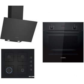 Resim Bosch Siyah 3Lü Ankastre Set 315( HBF512BB1T - POP6C6P30O - DWK64PJ60T ) 