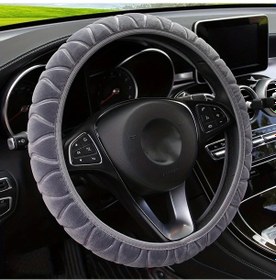 Resim Chenkestoreone 15 Inç Gri Anti Kaygan Yumuşak Puderli Direksiyon Kılıfı Kışlık Otomobil Ve Suv gri 