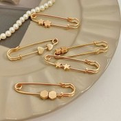 Resim 5 adet Vintage Altın Tonlu Güvenlik Pin Seti - Kadınlar ve Erkekler için Ayarlanabilir Bel Cinch Pinleri, Etekler ve Kotlar Dekorasyonu için İdeal, Giyim, Kotlar Bel Bandı Pin| Dekoratif Güvenlik Pinleri| Zarif Klipsler, Giyim Güvenlik Pinleri 