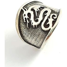 Resim Ejderha Figürlü Gümüş Tasarım Erkek Yüzük 20 