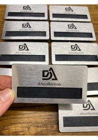 Resim Yaka Kartı İsimlik Metal 10 Adet Mıknatıslı Logo Baskılı Premium 