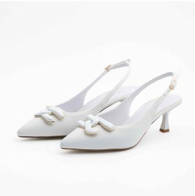 Resim Ruxene Mui Kapalı Sivri Burun 6cm İnce Topuk Toka Detaylı Arkası Açık Stiletto - Topuklu Ayakkabı 001 