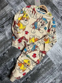 Resim Erkek Çocuk Pamuklu Pijama Takımı Bej 