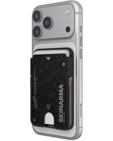 Resim Skinarma Metal Tasarımlı 2 Hazneli Vektor Serisi Magnetik Standlı Kartlık Siyah Siyah 
