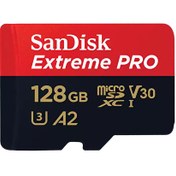 Resim Extreme Pro SDSQXCD-128G-GN6MA 128 G 200 - 90 MB/s MicroSDXC UHS-I A2 V30 Adaptörlü Hafıza Kartı Sandisk