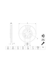 Resim Peugeot 2008 1.2 2019-2026 Bosch Ön Disk 302mm Kaplamalı 
