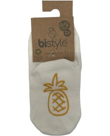 Resim Bibaby Organik Çorap Soket Kaymaz 2li Bistyle Penye Meyve Figürlü Hardal - Ekru-10767 Hardal 
