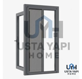 Resim Usta Yapı Home Plise Sineklik Sürgülü Pencere Sinekliği Akordiyon Sineklik | 0-70 x 0-140 Aralığı Ölçüye Özel Üretim | 