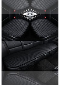 Resim Dali Serisi Deri Koltuk Minder Koruma Kılıfı Oturak 3 Lü Set Siyah 