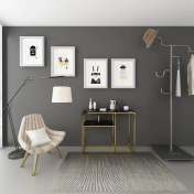 Resim Evka Lumina Metal Dresuar Pirinç Ayak Siyah Mermer Tabla 