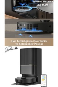 Resim Dreame Drmz 12.000 Pa,Vaccum Wett&Dry Ultra Sınırsız Erişim Kusursuz Temizlik Robot Süpürge Roboswing,Siyah 