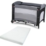 Resim Mastic Anne Yanı Park Yatak Sallanır Oyun Parkı Cibinlikli Yatak Hediyeli 70x110 Cm Gri 