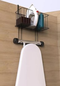 Resim Airon Kapı Arkası Ütü Masası Askısı Ütü Düzenleyici Raf Ütü Sepeti Ütü Masası Tutucu Siyah 